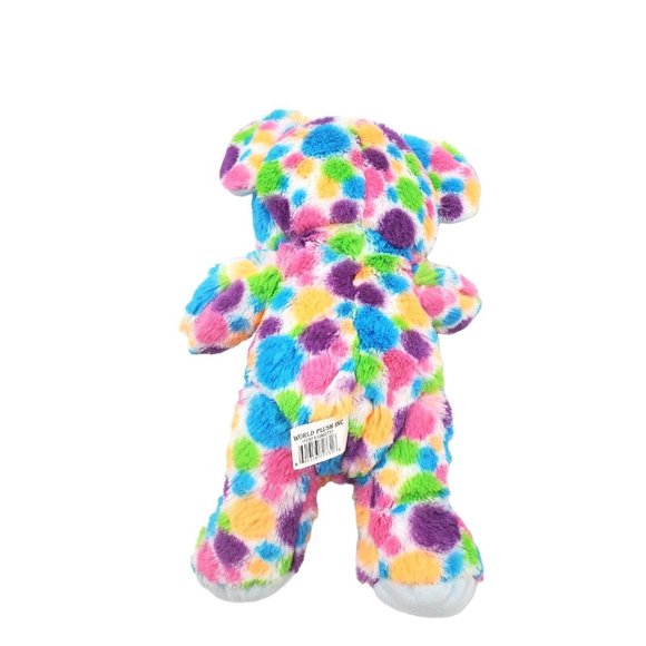 World Plush Inc Painted Polka Dot Elephant Plush Stuffed Animal Soft Toy Rainbow - Picture 4 of 5